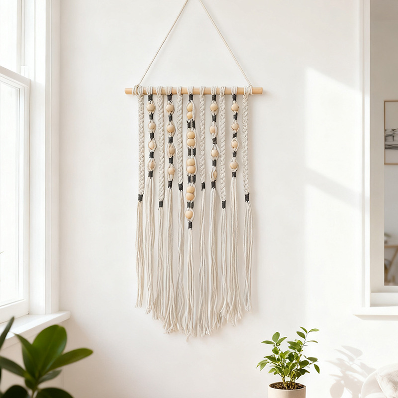 Macrame Wall Hanging - معلقة جدارية من الماكراميه، ديكور بوهيمي،