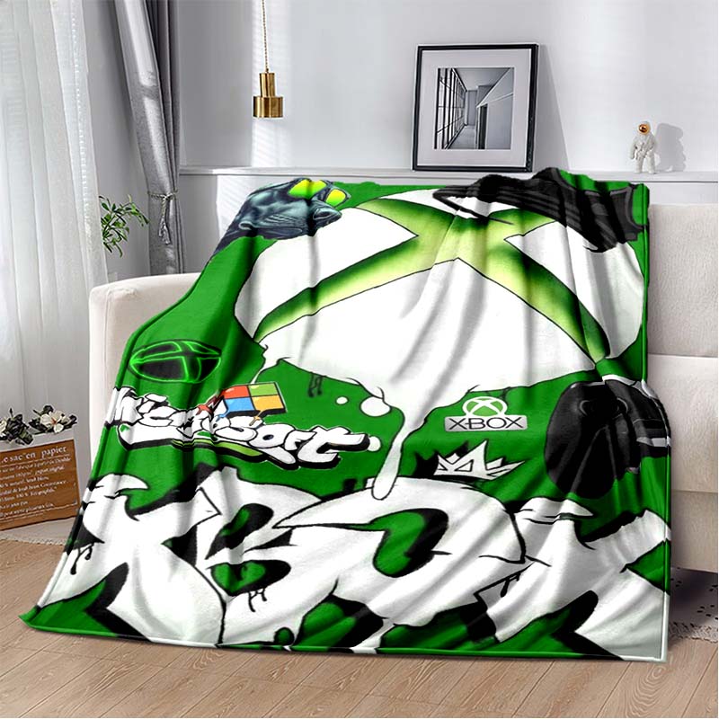 Home Decor Xbox Games - بطانية فلانيل مطبوعة برمز ألعاب إكس