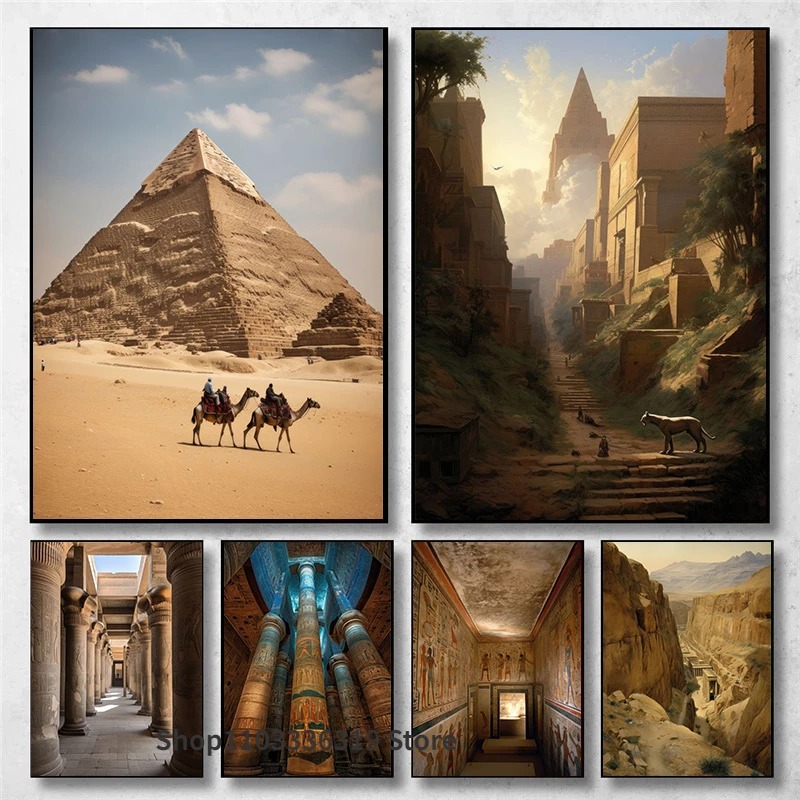 Home Decor Egypt - ملصق فني للمناظر الطبيعية المصرية القديمة