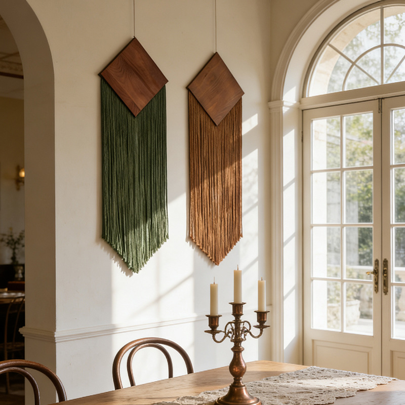 Macrame Wall Hanging - لوحة جدارية منسوجة من حبل القطن