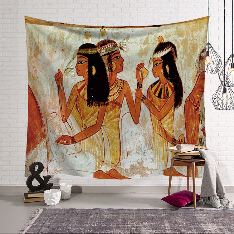 Home Decor Egypt - نسيج جداري مصري قديم أصفر اللون