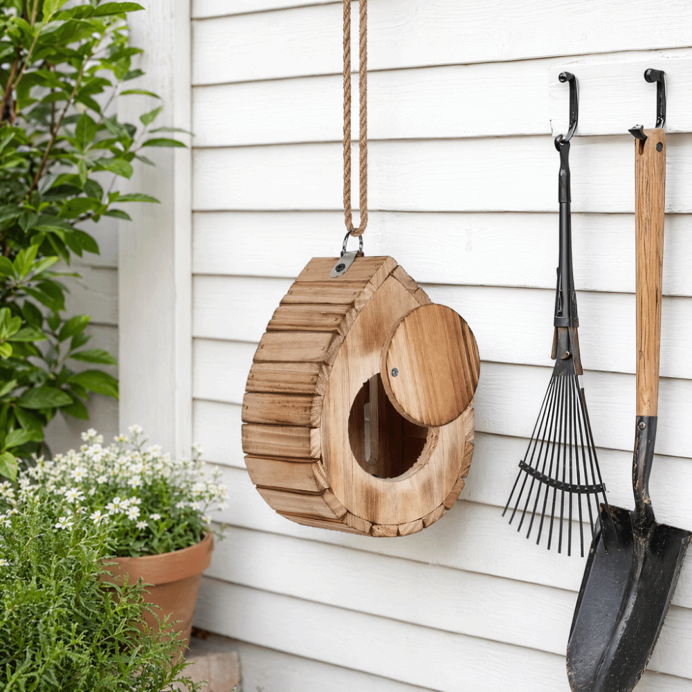 Home Decor Habitat - بيت فراشات خشبي للديكور المنزلي، مغذي