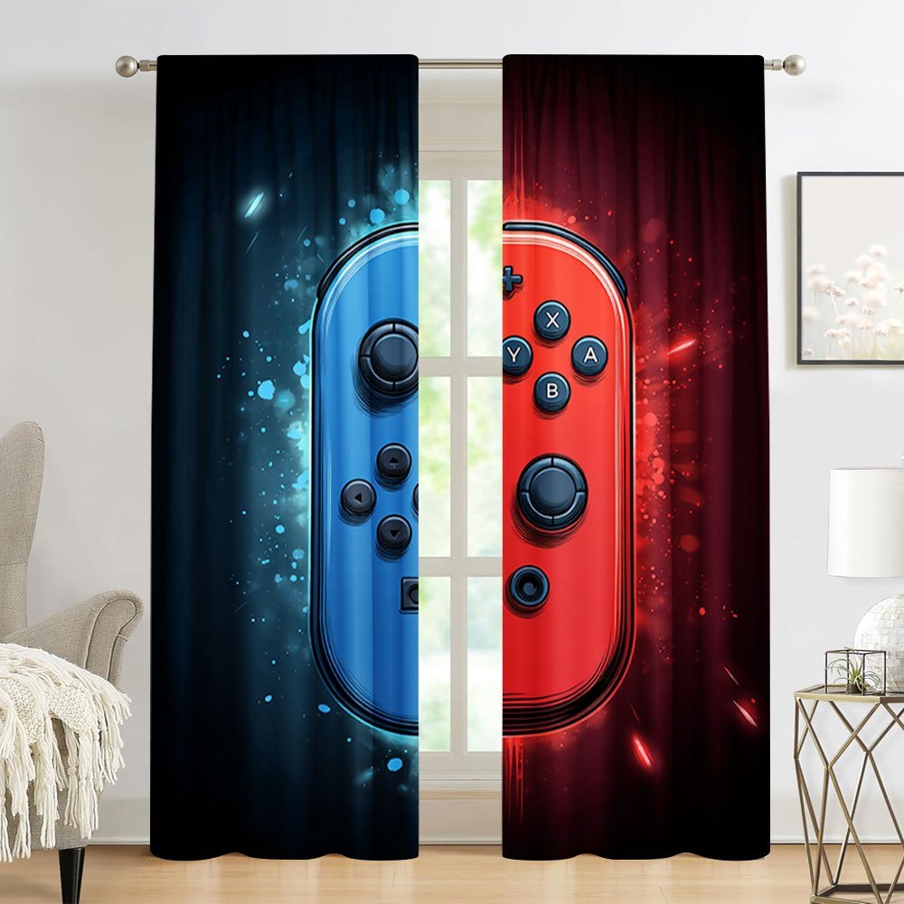 Home Decor Xbox Games - ستائر ألعاب (قطعتان) بتصميم أجهزة تحكم