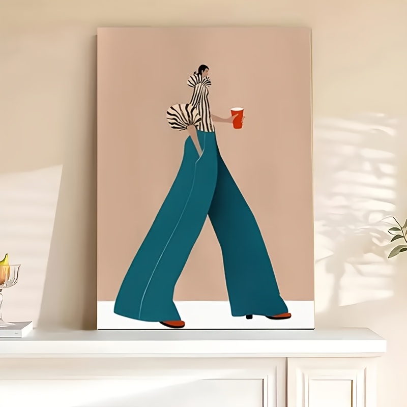 Home Decor Niche - المألوف السراويل الزرقاء امرأة المشارك يطبع
