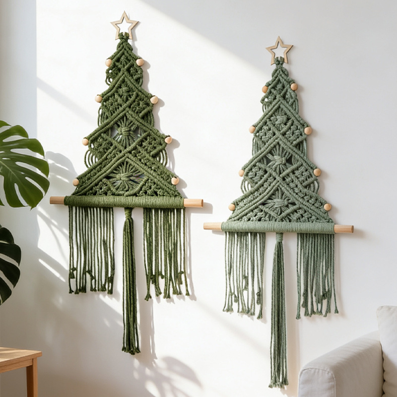 معلقة جدارية على شكل شجرة عيد  - مراجعة Macrame Wall Hanging وسعره