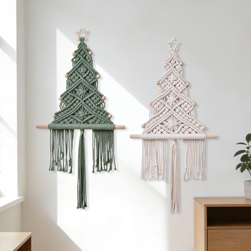 معلقة جدارية على شكل شجرة عيد  - مراجعة Macrame Wall Hanging وسعره