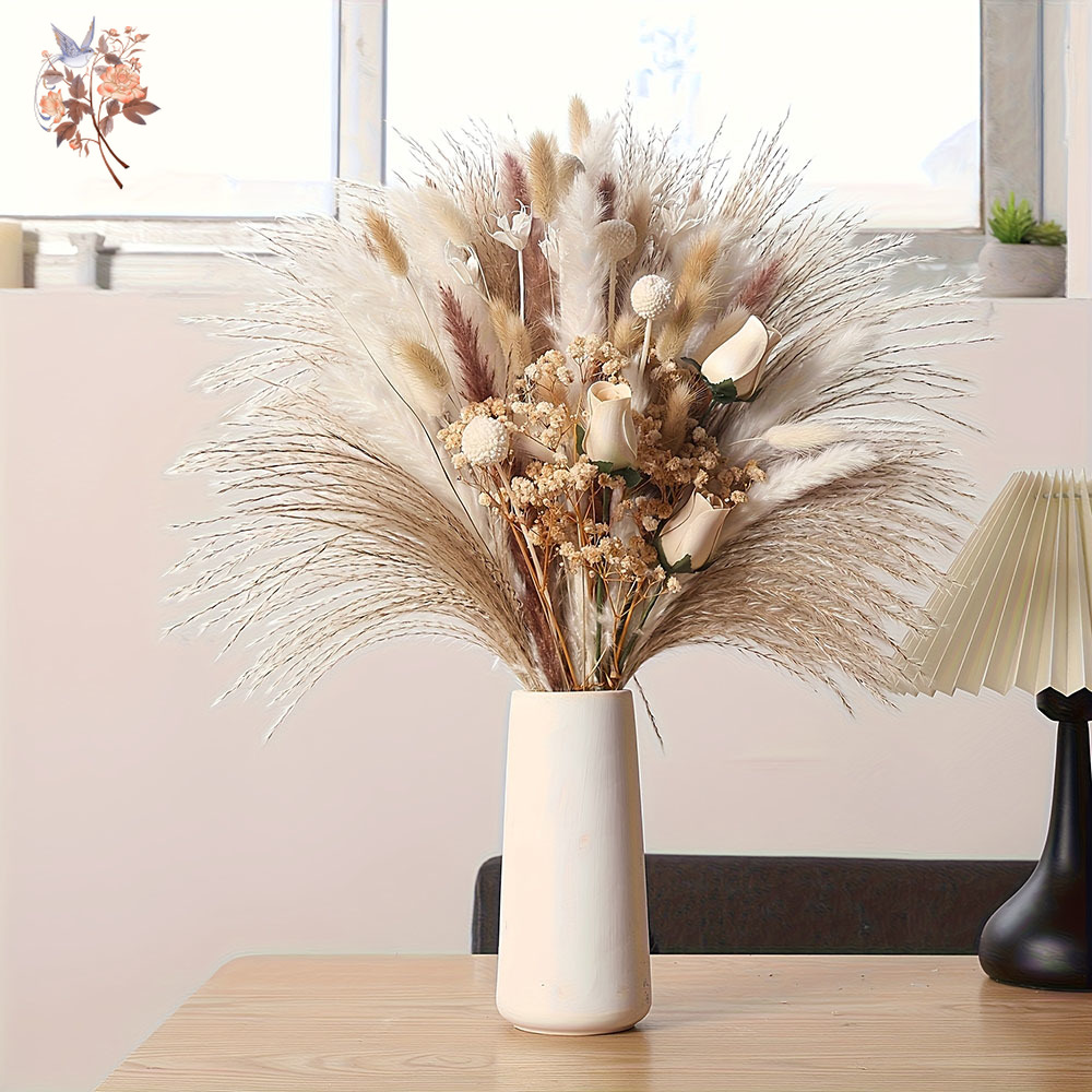 80 قطعة من الزهور الاصطناعية ا - مراجعة Dried Flower Bouquet وسعره