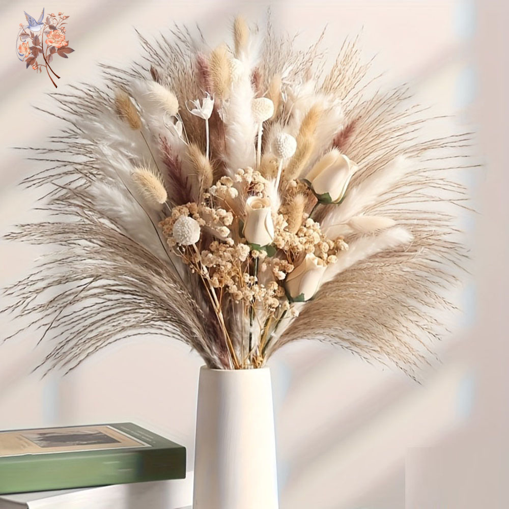 80 قطعة من الزهور الاصطناعية ا - مراجعة Dried Flower Bouquet وسعره