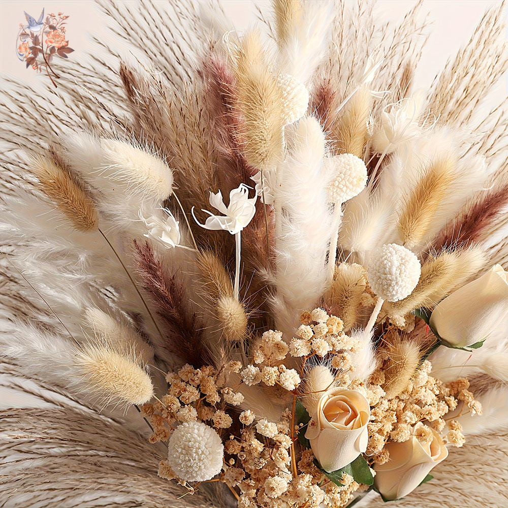 80 قطعة من الزهور الاصطناعية ا - مراجعة Dried Flower Bouquet وسعره