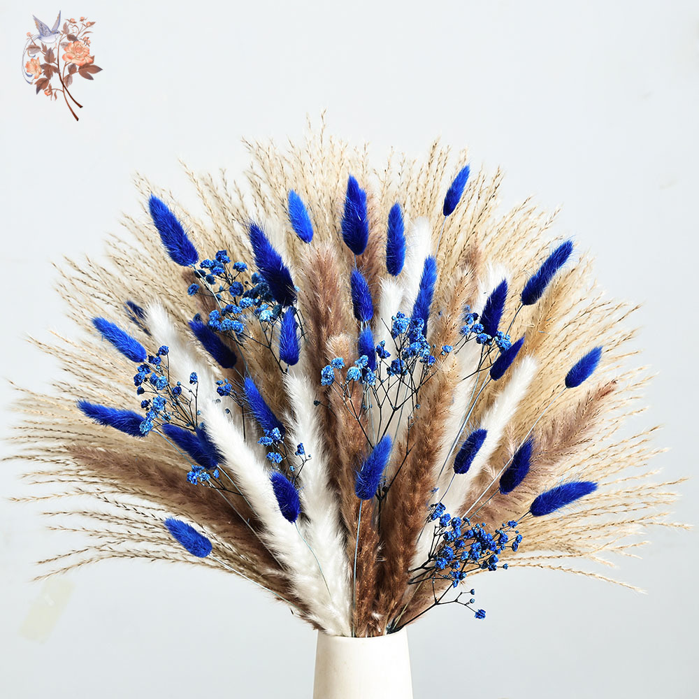 70 الجذعية الأزرق رقيق أرنب ذي - مراجعة Dried Flower Bouquet وسعره