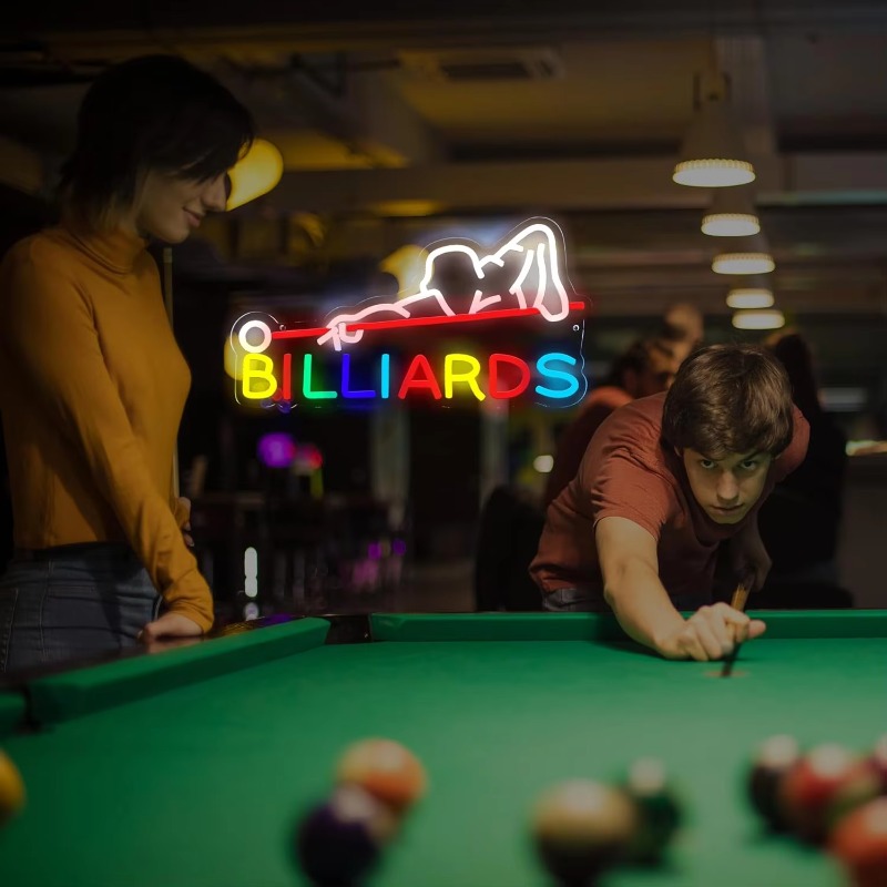 لافتة نيون للبلياردو، إضاءة LE - مراجعة Neon Sign Led Custom وسعره