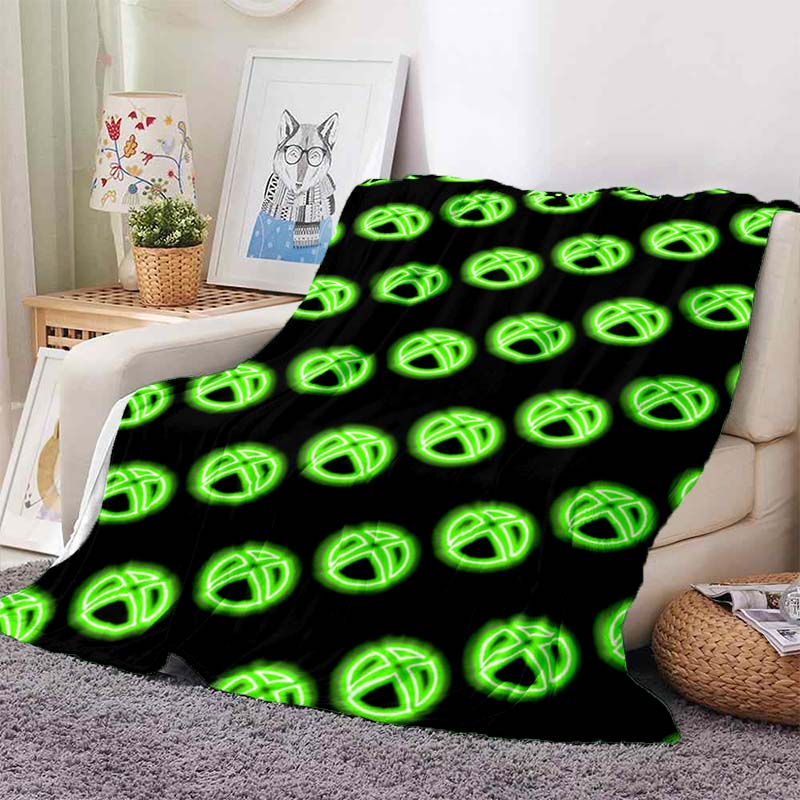 بطانية فلانيل مطبوعة بشعار لعب - مراجعة Home Decor Xbox Games وسعره