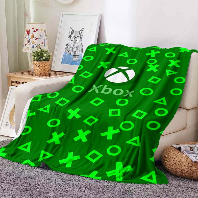 بطانية فلانيل مطبوعة بشعار لعب - مراجعة Home Decor Xbox Games وسعره