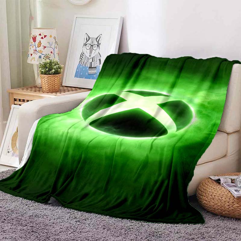 بطانية فلانيل مطبوعة بشعار لعب - مراجعة Home Decor Xbox Games وسعره