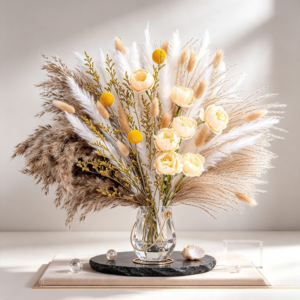 باقة زهور مجففة مختلطة، عشبة ا - مراجعة Dried Flower Bouquet وسعره