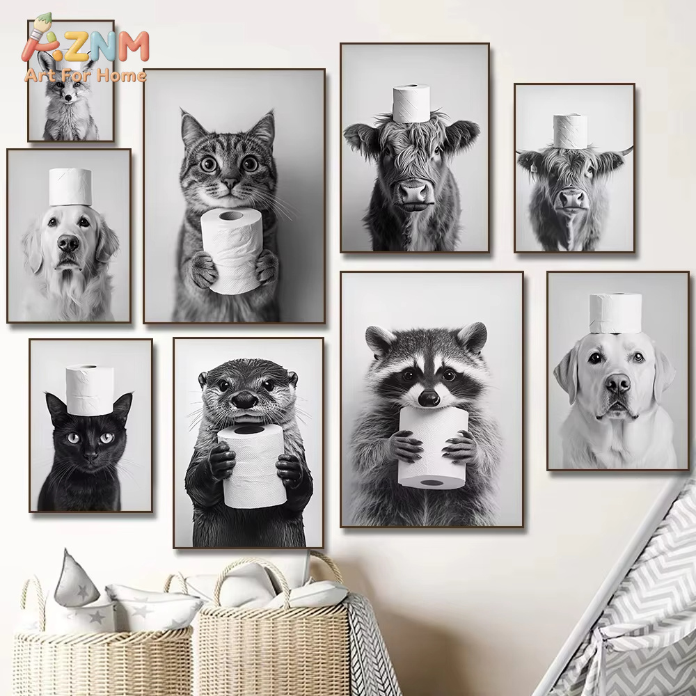 لوحة قماشية مطبوعة بتصميم بقرة - مراجعة Home Decor Wallpaper وسعره