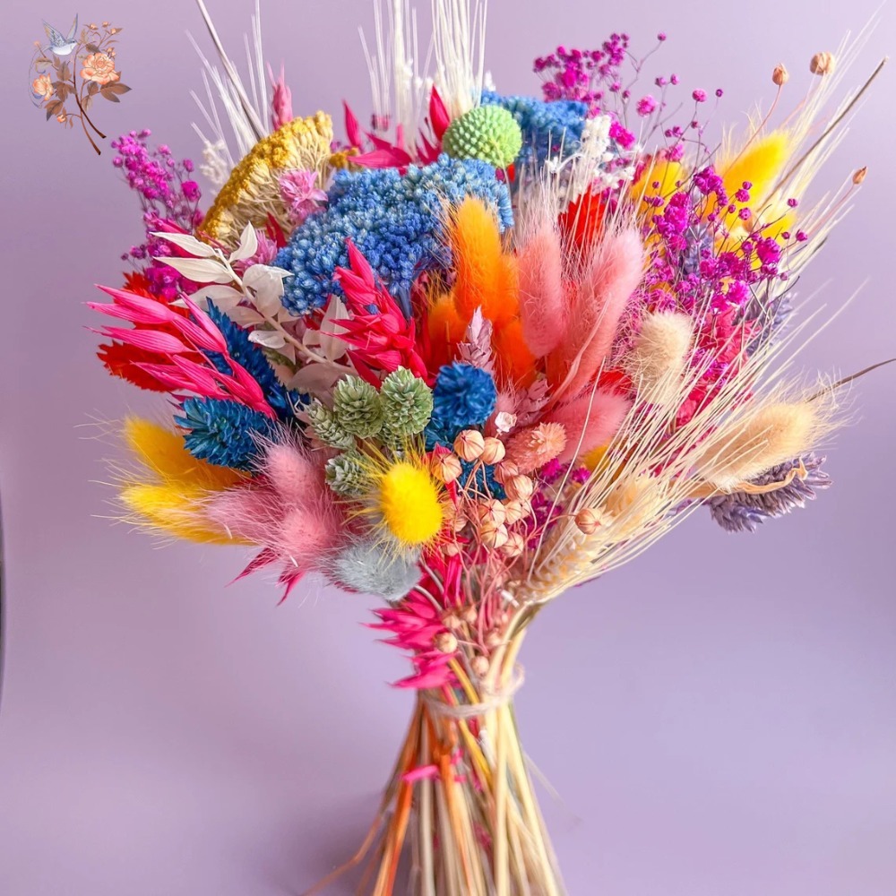 الزهور المجففة الملونة باقة ال - مراجعة Dried Flower Bouquet وسعره