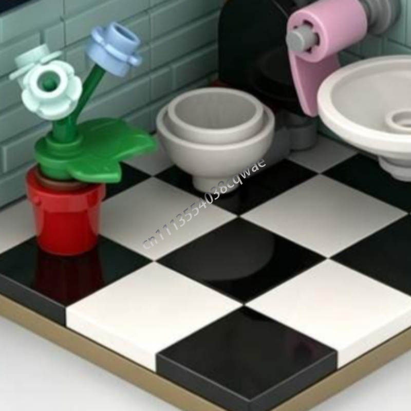 145 قطعة نموذج حمام داخلي MOC، - مراجعة Home Decor Habitat وسعره