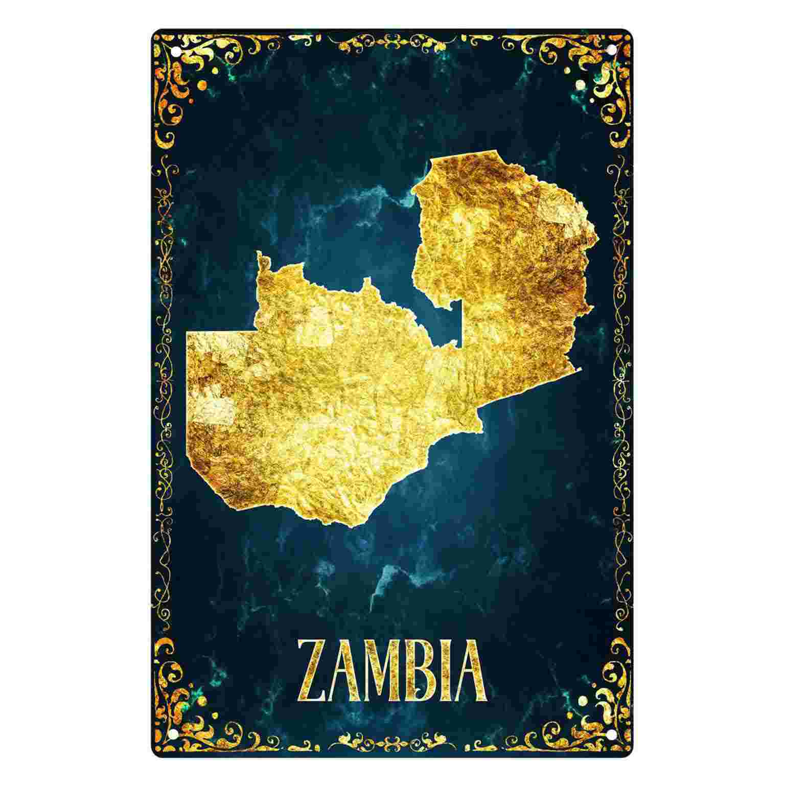 خريطة زامبيا مطلية بالذهب ثنائ - مراجعة Home Decor Zambia وسعره