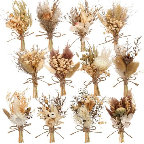 12 قطعة باقة زهور مجففة صغيرة  - مراجعة Dried Flower Bouquet وسعره