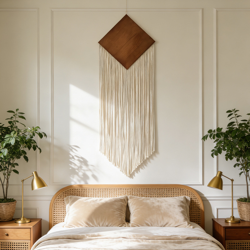 لوحة جدارية منسوجة من حبل القط - مراجعة Macrame Wall Hanging وسعره