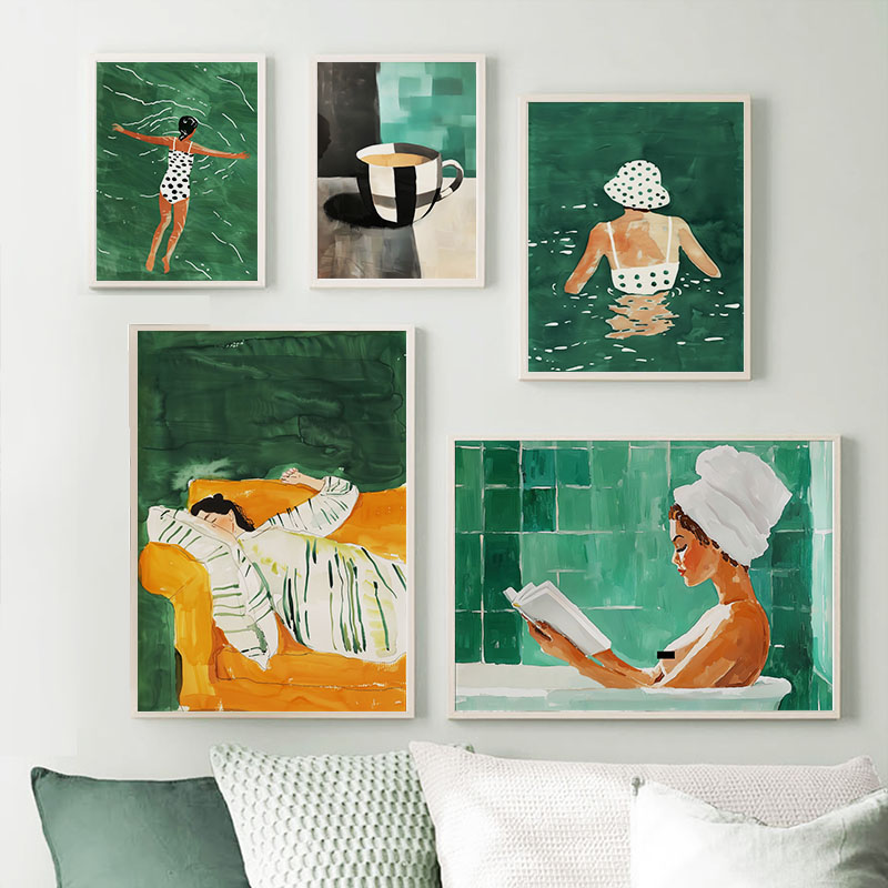 الأخضر مخطط فتاة كتاب حوض استح - مراجعة Home Decor Niche وسعره