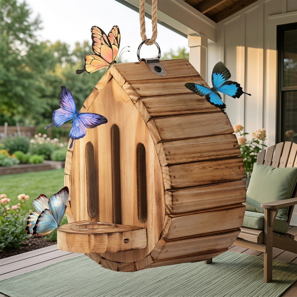 بيت فراشات خشبي للديكور المنزل - مراجعة Home Decor Habitat وسعره