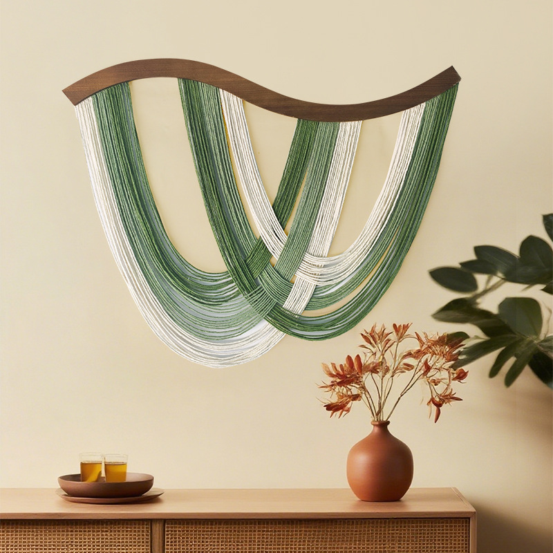 لوحة خشبية منحنية معلقة على ال - مراجعة Macrame Wall Hanging وسعره